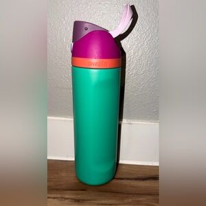 OWALA 24 oz. FreeSip Stainless Steel Water Bottle Turquoise Orange Violet Purple